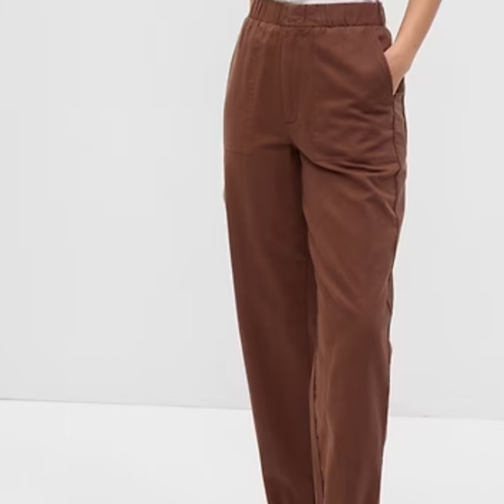 Linen-Cotton Pull-On Pants